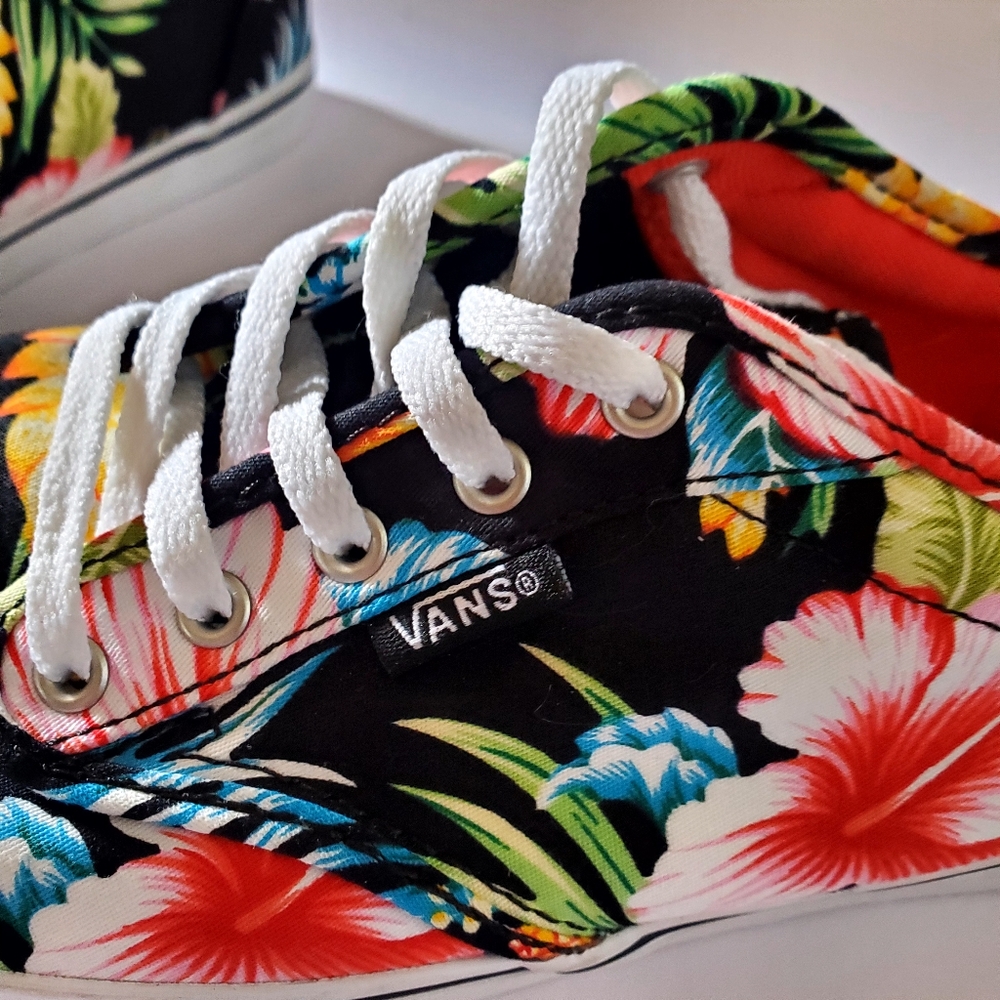 Vans Floral Canvas Sneakers Women' S Size 7 - Picture 3 of 7